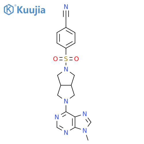 4-{[5-(9-methyl-9H-purin-6-yl)-octahydropyrrolo[3,4-c]pyrrol-2-yl]sulfonyl}benzonitrile structure