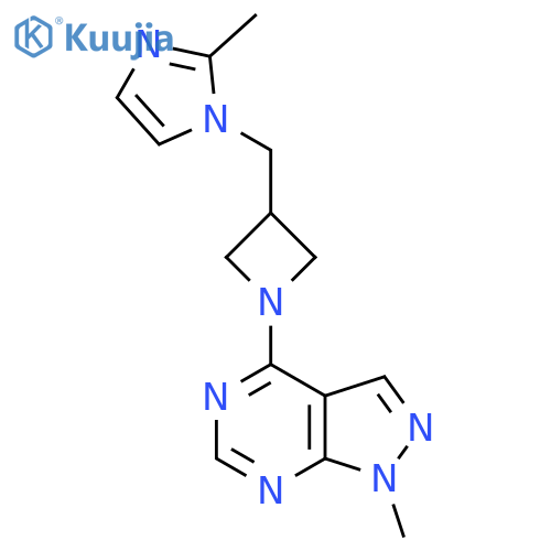 2-methyl-1-[(1-{1-methyl-1H-pyrazolo[3,4-d]pyrimidin-4-yl}azetidin-3-yl)methyl]-1H-imidazole structure