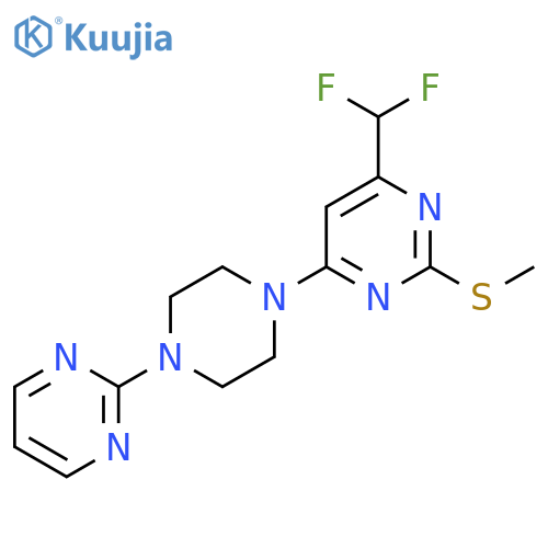 4-(Difluoromethyl)-2-(methylsulfanyl)-6-[4-(pyrimidin-2-yl)piperazin-1-yl]pyrimidine structure