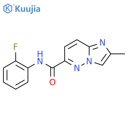 N-(2-fluorophenyl)-2-methylimidazo[1,2-b]pyridazine-6-carboxamide structure