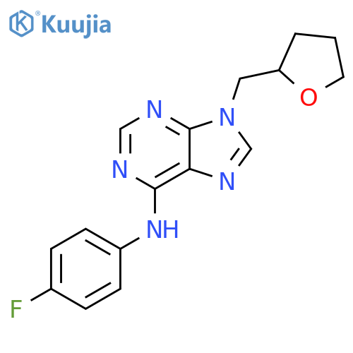 N-(4-fluorophenyl)-9-[(oxolan-2-yl)methyl]-9H-purin-6-amine structure