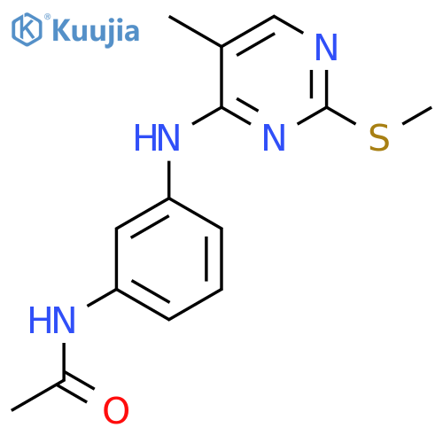 N-(3-{[5-methyl-2-(methylsulfanyl)pyrimidin-4-yl]amino}phenyl)acetamide structure