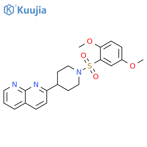2-[1-(2,5-dimethoxybenzenesulfonyl)piperidin-4-yl]-1,8-naphthyridine structure