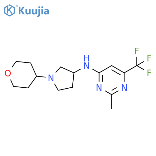 2-methyl-N-[1-(oxan-4-yl)pyrrolidin-3-yl]-6-(trifluoromethyl)pyrimidin-4-amine structure