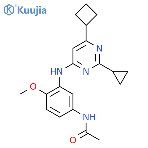 N-{3-[(6-cyclobutyl-2-cyclopropylpyrimidin-4-yl)amino]-4-methoxyphenyl}acetamide structure