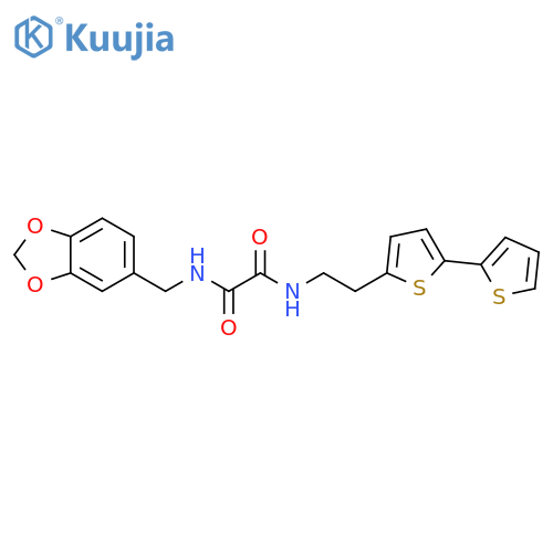 N'-[(2H-1,3-benzodioxol-5-yl)methyl]-N-(2-{[2,2'-bithiophene]-5-yl}ethyl)ethanediamide structure
