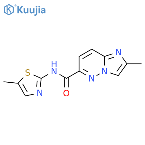 2-methyl-N-(5-methyl-1,3-thiazol-2-yl)imidazo[1,2-b]pyridazine-6-carboxamide structure