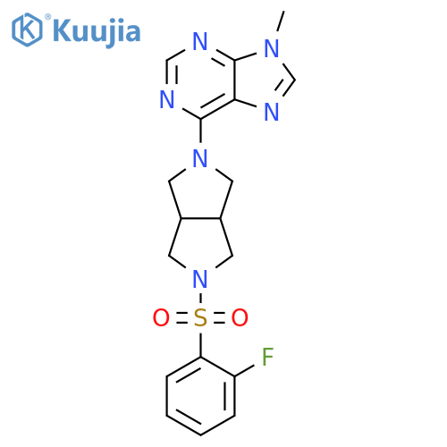 6-[5-(2-fluorobenzenesulfonyl)-octahydropyrrolo[3,4-c]pyrrol-2-yl]-9-methyl-9H-purine structure