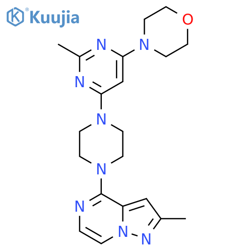 4-[2-Methyl-6-(4-{2-methylpyrazolo[1,5-a]pyrazin-4-yl}piperazin-1-yl)pyrimidin-4-yl]morpholine structure