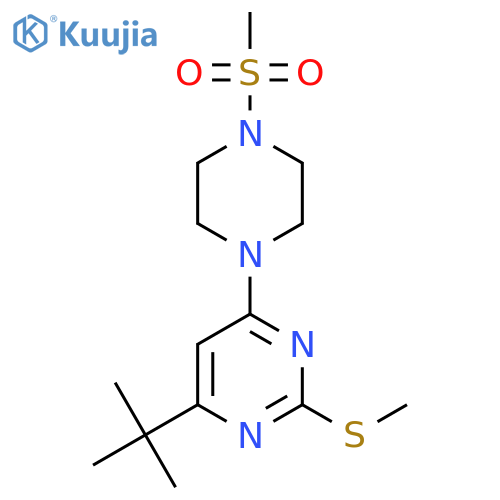 4-Tert-butyl-6-(4-methanesulfonylpiperazin-1-yl)-2-(methylsulfanyl)pyrimidine structure
