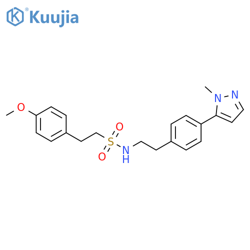 2-(4-methoxyphenyl)-N-{2-[4-(1-methyl-1H-pyrazol-5-yl)phenyl]ethyl}ethane-1-sulfonamide structure