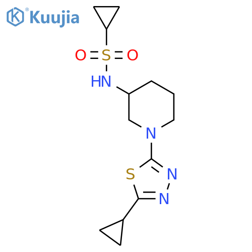 N-[1-(5-cyclopropyl-1,3,4-thiadiazol-2-yl)piperidin-3-yl]cyclopropanesulfonamide structure