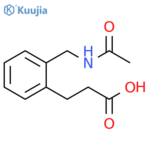 3-2-(acetamidomethyl)phenylpropanoic acid structure