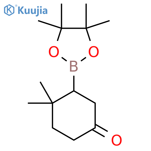 4,4-Dimethyl-3-(4,4,5,5-tetramethyl-1,3,2-dioxaborolan-2-yl)cyclohexan-1-one structure