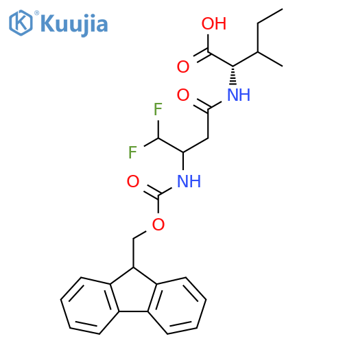 (2S)-2-3-({(9H-fluoren-9-yl)methoxycarbonyl}amino)-4,4-difluorobutanamido-3-methylpentanoic acid structure