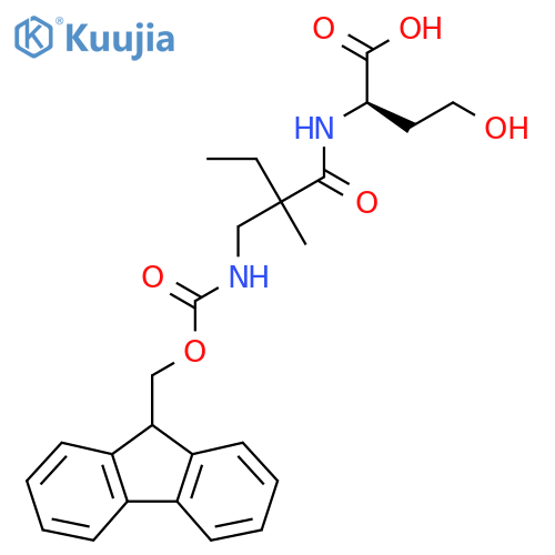 (2R)-2-{2-({(9H-fluoren-9-yl)methoxycarbonyl}amino)methyl-2-methylbutanamido}-4-hydroxybutanoic acid structure