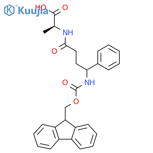 (2S)-2-4-({(9H-fluoren-9-yl)methoxycarbonyl}amino)-4-phenylbutanamidopropanoic acid structure