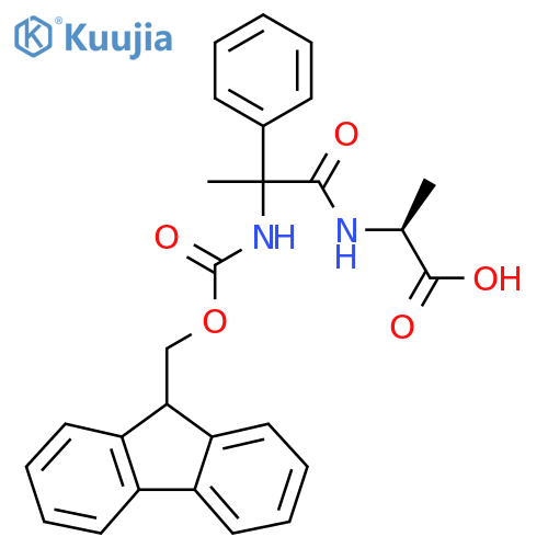 (2S)-2-2-({(9H-fluoren-9-yl)methoxycarbonyl}amino)-2-phenylpropanamidopropanoic acid structure