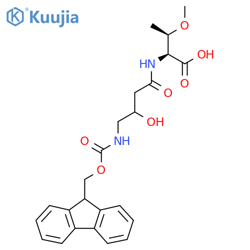 (2S,3R)-2-4-({(9H-fluoren-9-yl)methoxycarbonyl}amino)-3-hydroxybutanamido-3-methoxybutanoic acid structure