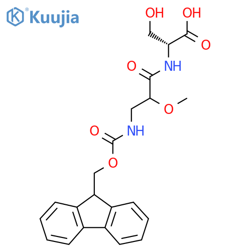 (2R)-2-3-({(9H-fluoren-9-yl)methoxycarbonyl}amino)-2-methoxypropanamido-3-hydroxypropanoic acid structure