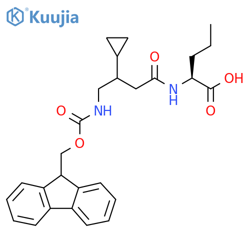 (2S)-2-3-cyclopropyl-4-({(9H-fluoren-9-yl)methoxycarbonyl}amino)butanamidopentanoic acid structure