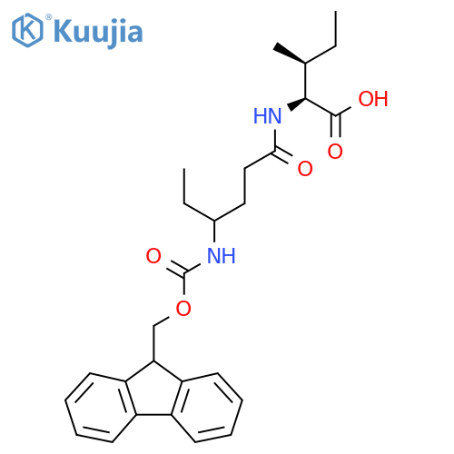 (2S,3S)-2-4-({(9H-fluoren-9-yl)methoxycarbonyl}amino)hexanamido-3-methylpentanoic acid structure