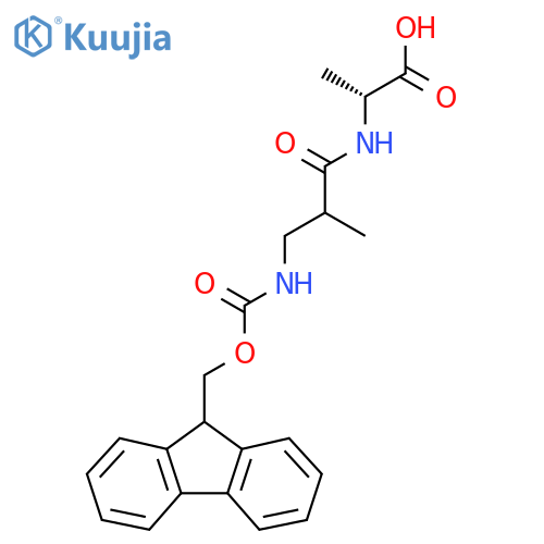 (2R)-2-3-({(9H-fluoren-9-yl)methoxycarbonyl}amino)-2-methylpropanamidopropanoic acid structure