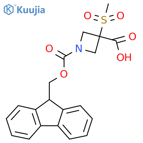 1-{(9H-fluoren-9-yl)methoxycarbonyl}-3-methanesulfonylazetidine-3-carboxylic acid structure