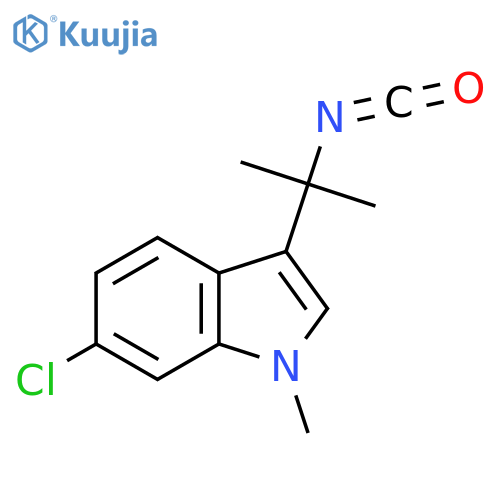 6-chloro-3-(2-isocyanatopropan-2-yl)-1-methyl-1H-indole structure