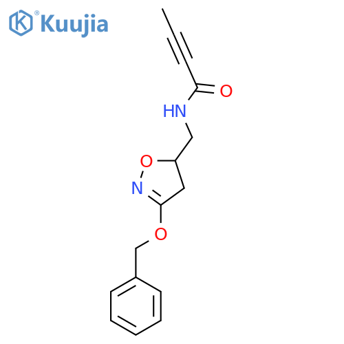 N-{[3-(benzyloxy)-4,5-dihydro-1,2-oxazol-5-yl]methyl}but-2-ynamide structure