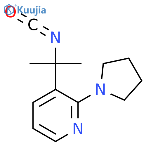 3-(2-isocyanatopropan-2-yl)-2-(pyrrolidin-1-yl)pyridine structure