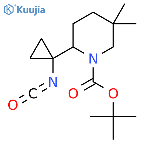Tert-butyl 2-(1-isocyanatocyclopropyl)-5,5-dimethylpiperidine-1-carboxylate structure