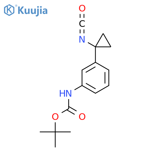 tert-butyl N-3-(1-isocyanatocyclopropyl)phenylcarbamate structure