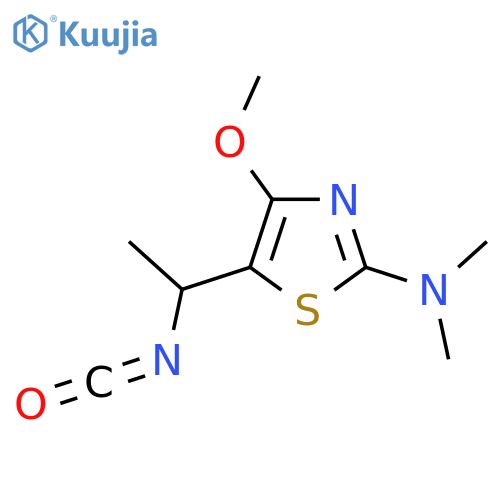 5-(1-isocyanatoethyl)-4-methoxy-N,N-dimethyl-1,3-thiazol-2-amine structure