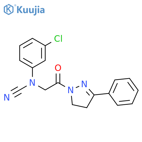 N-(3-Chlorophenyl)-N-[2-(4,5-dihydro-3-phenyl-1H-pyrazol-1-yl)-2-oxoethyl]cyanamide structure