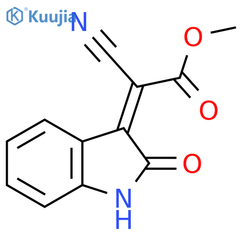Methyl (2Z)-cyano(2-oxo-1,2-dihydro-3H-indol-3-ylidene)acetate structure
