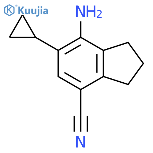 7-Amino-6-cyclopropyl-2,3-dihydro-1H-indene-4-carbonitrile structure