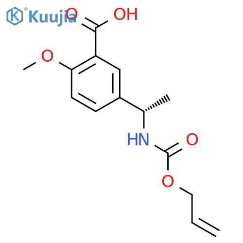 2-methoxy-5-[(1S)-1-{[(prop-2-en-1-yloxy)carbonyl]amino}ethyl]benzoic acid structure