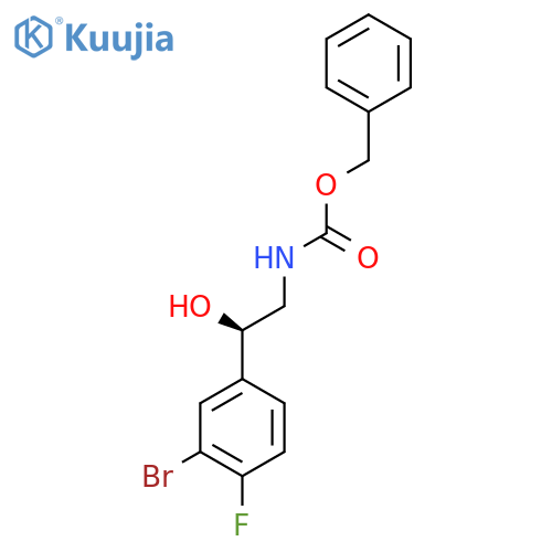 benzyl N-(2R)-2-(3-bromo-4-fluorophenyl)-2-hydroxyethylcarbamate structure