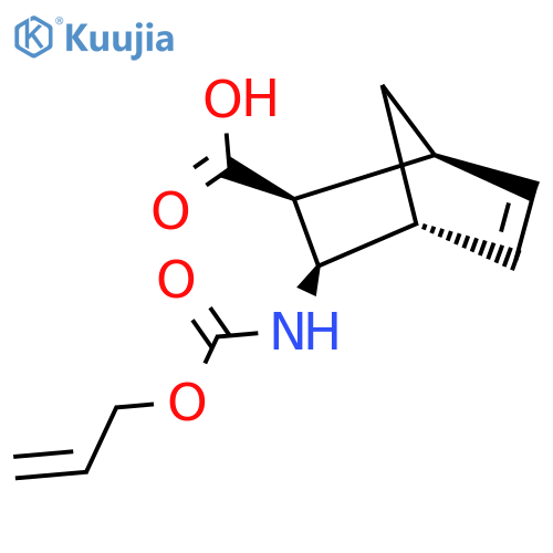 rac-(1R,2R,3S,4S)-3-{[(prop-2-en-1-yloxy)carbonyl]amino}bicyclo[2.2.1]hept-5-ene-2-carboxylic acid structure
