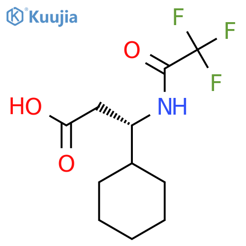 (3S)-3-cyclohexyl-3-(2,2,2-trifluoroacetamido)propanoic acid structure