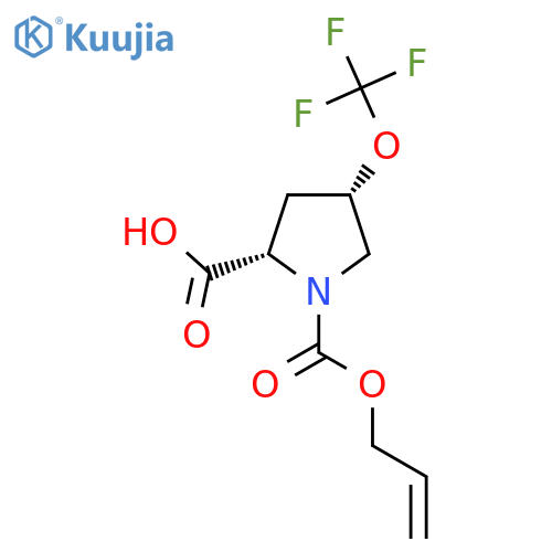 (2S,4S)-1-(prop-2-en-1-yloxy)carbonyl-4-(trifluoromethoxy)pyrrolidine-2-carboxylic acid structure