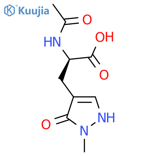(2R)-2-acetamido-3-(5-hydroxy-1-methyl-1H-pyrazol-4-yl)propanoic acid structure