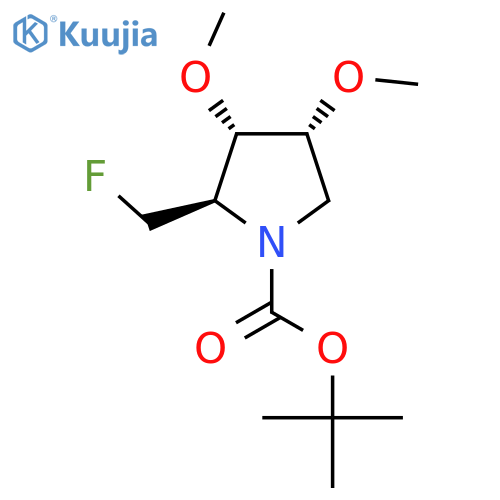 rac-tert-butyl (2R,3S,4R)-2-(fluoromethyl)-3,4-dimethoxypyrrolidine-1-carboxylate structure