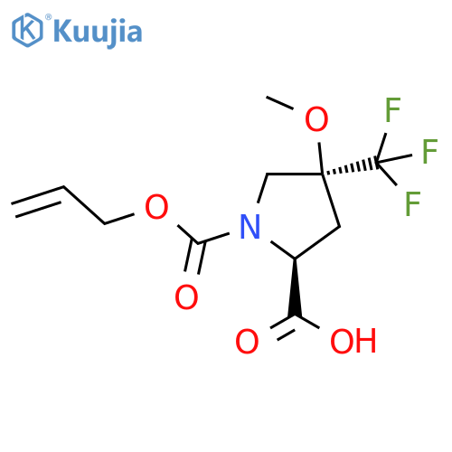(2S,4S)-4-methoxy-1-(prop-2-en-1-yloxy)carbonyl-4-(trifluoromethyl)pyrrolidine-2-carboxylic acid structure