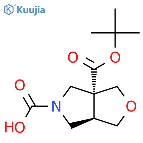 rac-(3aR,6aR)-3a-(tert-butoxy)carbonyl-hexahydro-1H-furo3,4-cpyrrole-5-carboxylic acid structure
