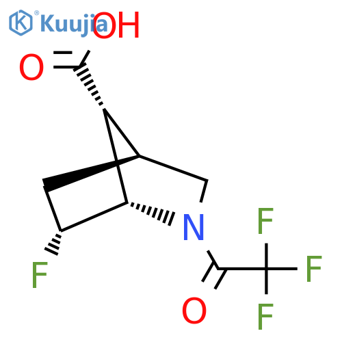 rac-(1R,4R,6S,7S)-6-fluoro-2-(2,2,2-trifluoroacetyl)-2-azabicyclo2.2.1heptane-7-carboxylic acid structure