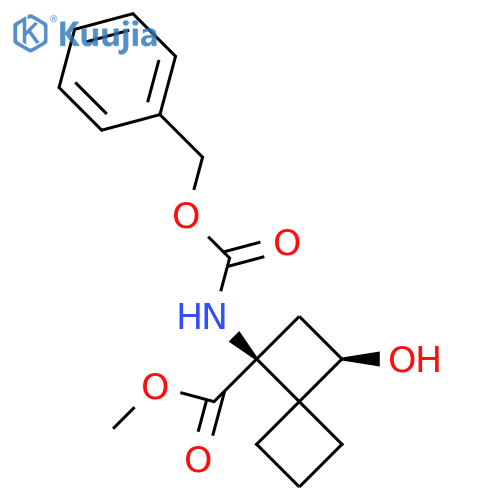 rac-methyl (1R,3S)-1-{(benzyloxy)carbonylamino}-3-hydroxyspiro3.3heptane-1-carboxylate structure