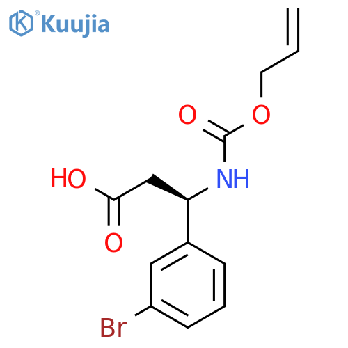 (3R)-3-(3-bromophenyl)-3-{(prop-2-en-1-yloxy)carbonylamino}propanoic acid structure