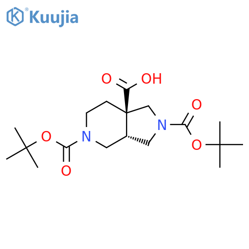rac-(3aR,7aS)-2,5-bis[(tert-butoxy)carbonyl]-octahydro-1H-pyrrolo[3,4-c]pyridine-7a-carboxylic acid structure